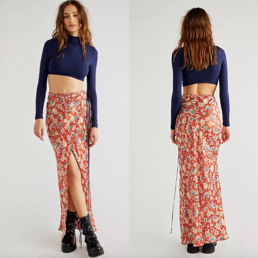 Bec & Bridge Red Floral Maxi Skirt